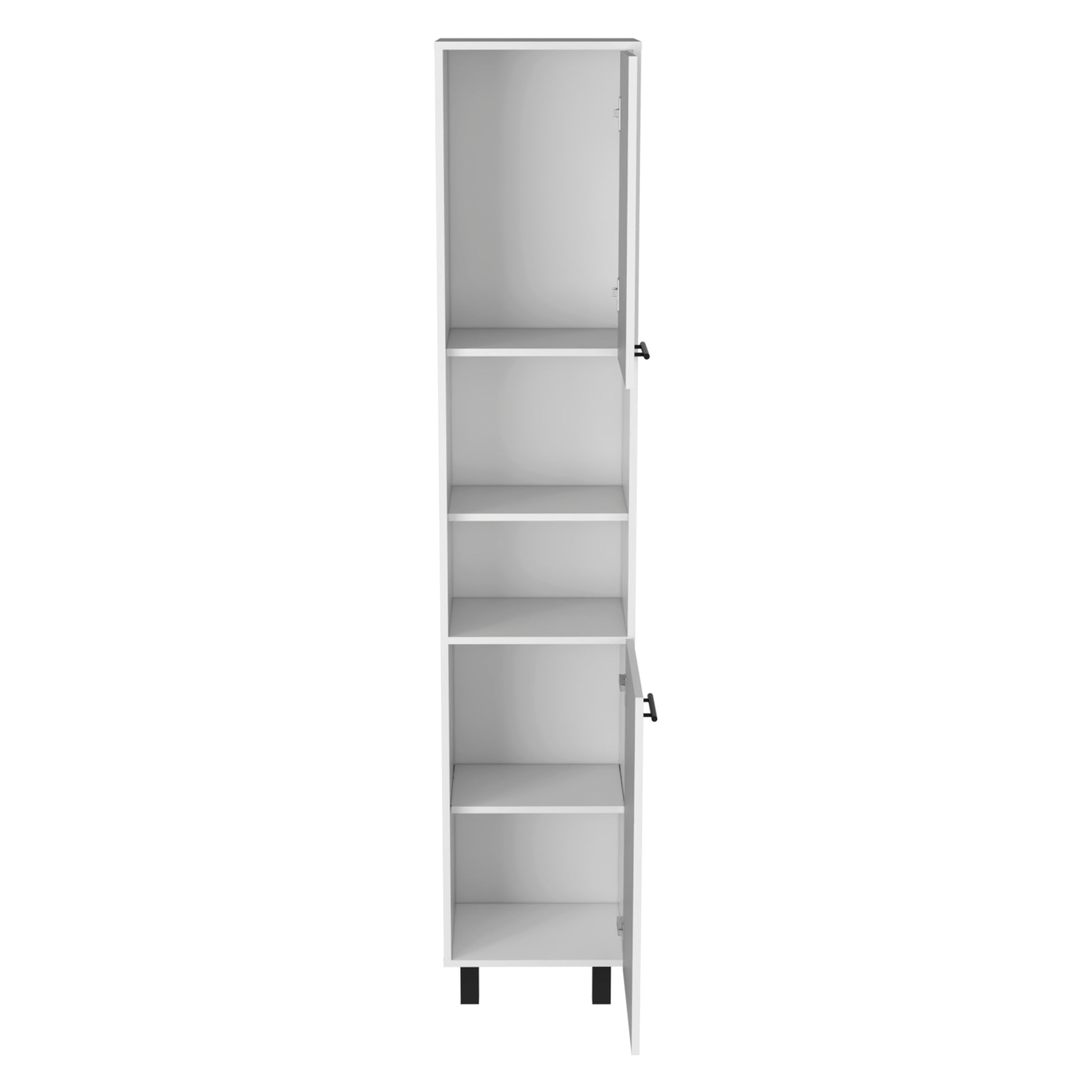 Pantry Cabinet Almada, Three Interior Shelves, White Finish White Particle Board