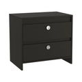 Nightstand Dreams, Two Drawers, Black Wengue Finish Black Particle Board