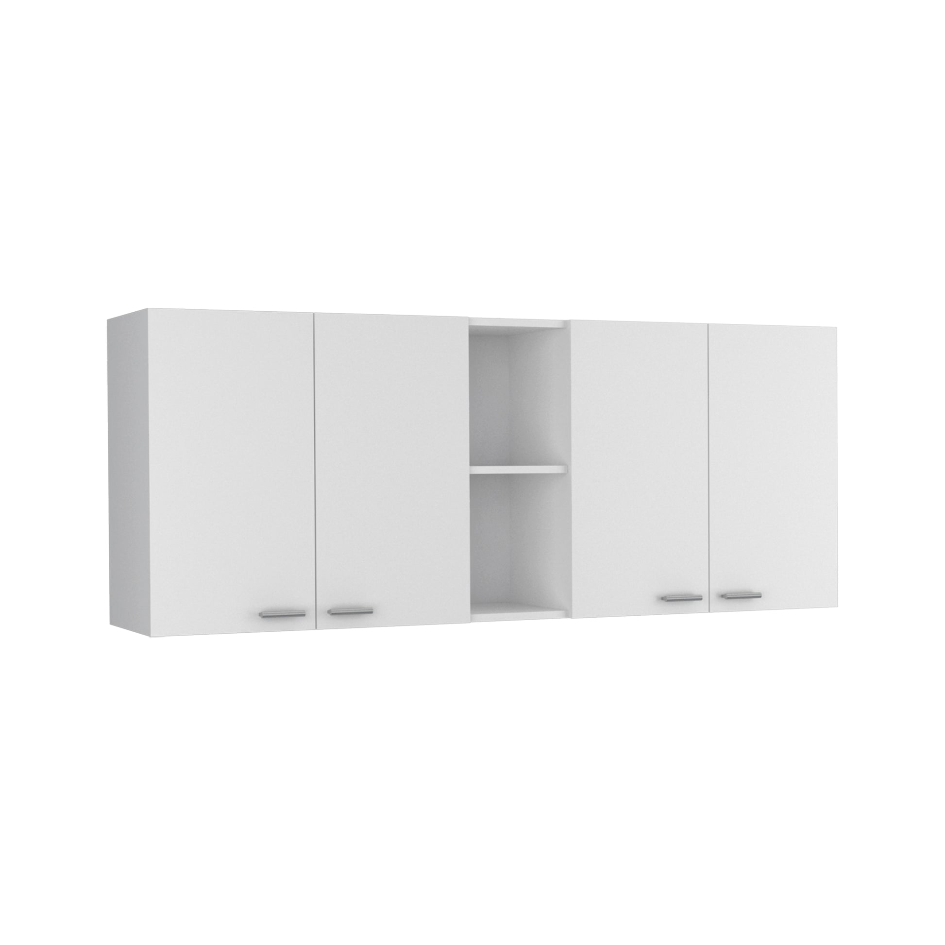 Wall Cabinet Ontario, Double Door, White Finish White Particle Board