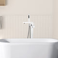 Freestanding Bathtub Faucet With Hand Shower Brushed Nickel Metal