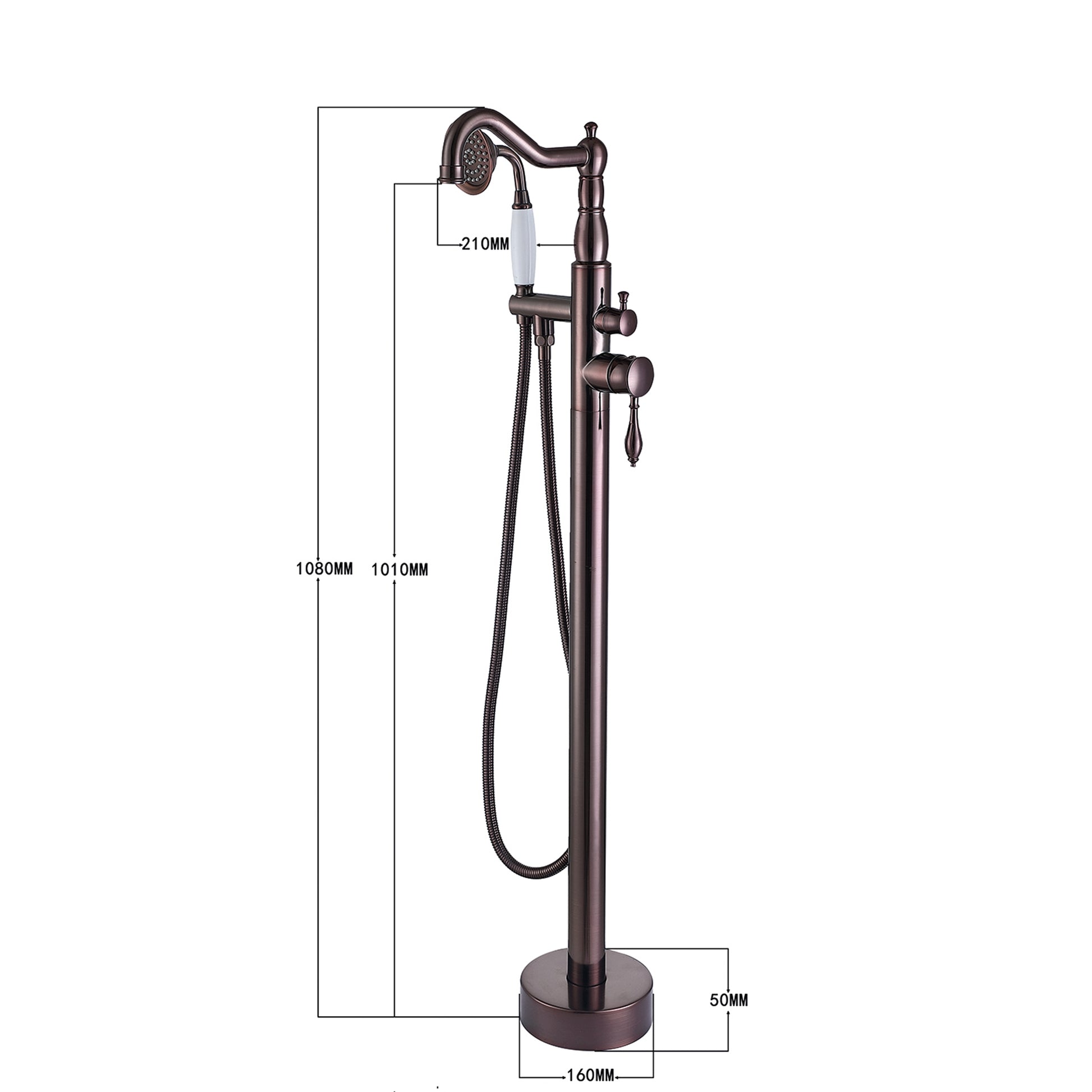 Freestanding Bathtub Faucet With Hand Shower Oil Rubbed Bronze Metal