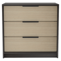 3 Drawers Dresser Maryland, Superior Top, Black Wengue Pine Finish Multicolor Particle Board