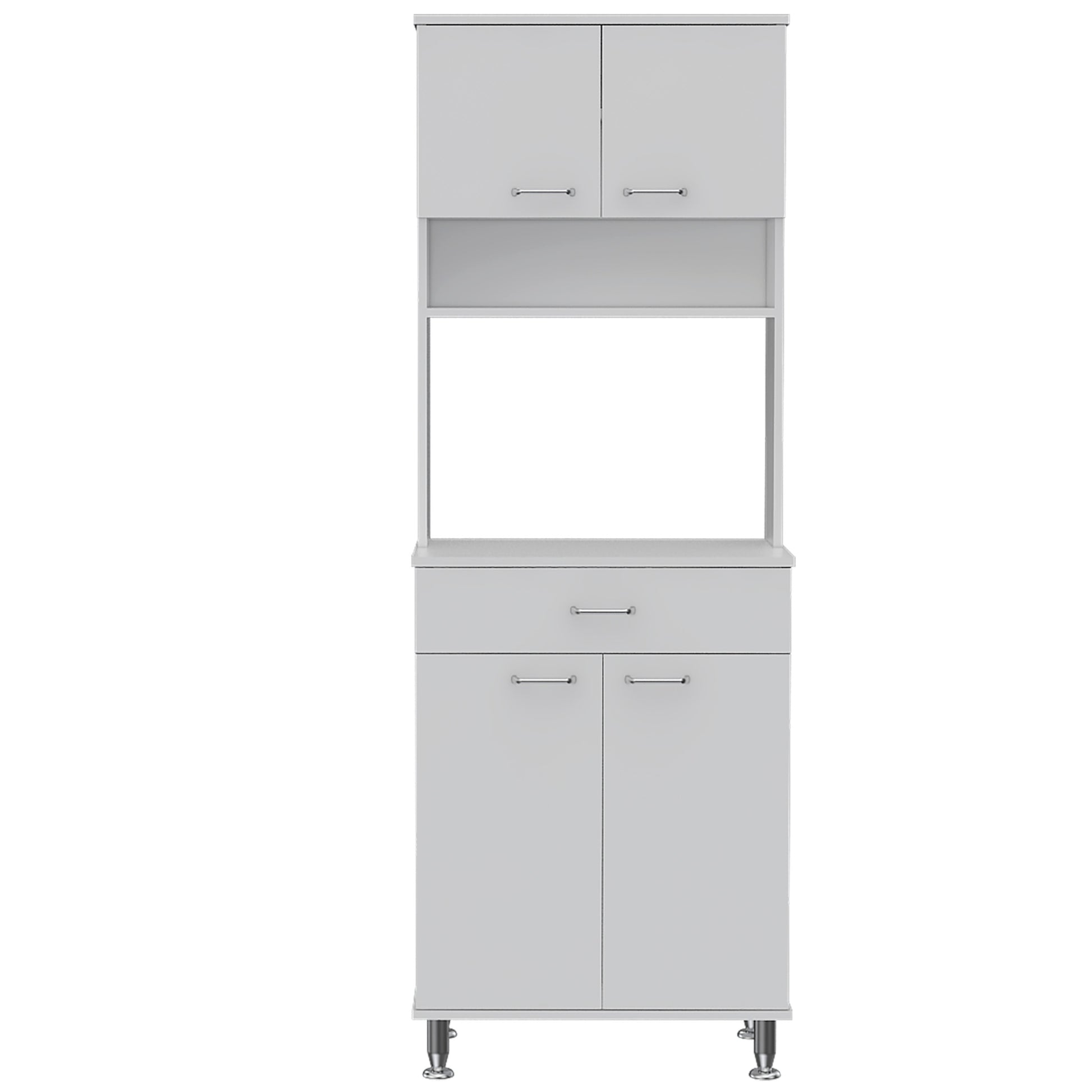 Pantry Piacenza,Two Double Door Cabinet, White