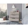 3 Drawers Dresser Maryland, Superior Top, Light Gray Finish Light Gray Particle Board