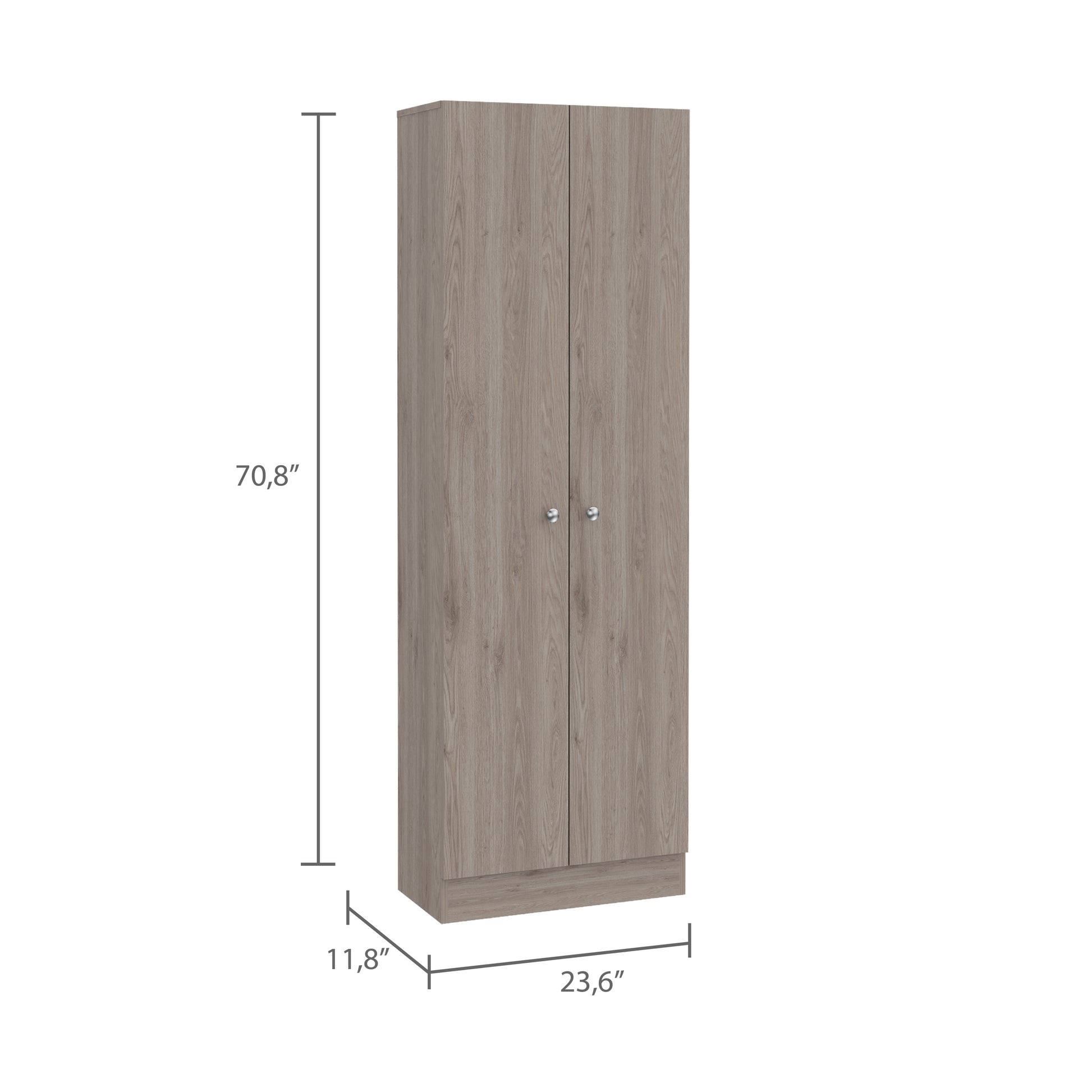 Storage Cabinet Pipestone, Double Door, Light Gray Finish Light Gray Particle Board