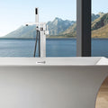 Freestanding Bathtub Faucet With Hand Shower Brushed Nickel Metal