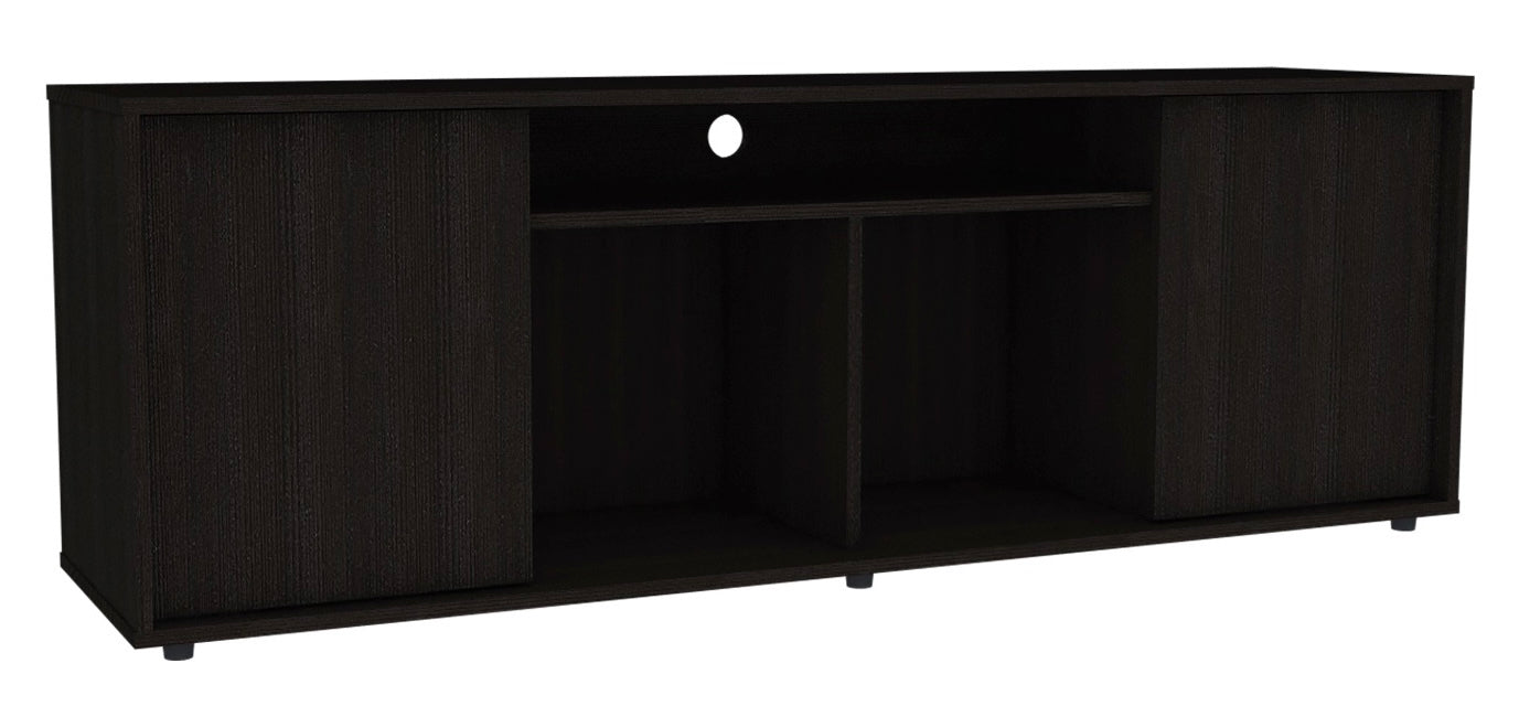 Tv Stand For Tv S Up 60" Tucson, Four Shelves, Black Wengue Finish Black 50 59 Inches Particle Board