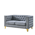 Contact Us For 3D Modeling Velvet Sofa For Living Room,Buttons Tufted Square Arm Couch, Modern Couch Upholstered Button And Metal Legs, Sofa Couch For Bedroom, Grey Velvet 2S W834S00051 Gray Foam Velvet