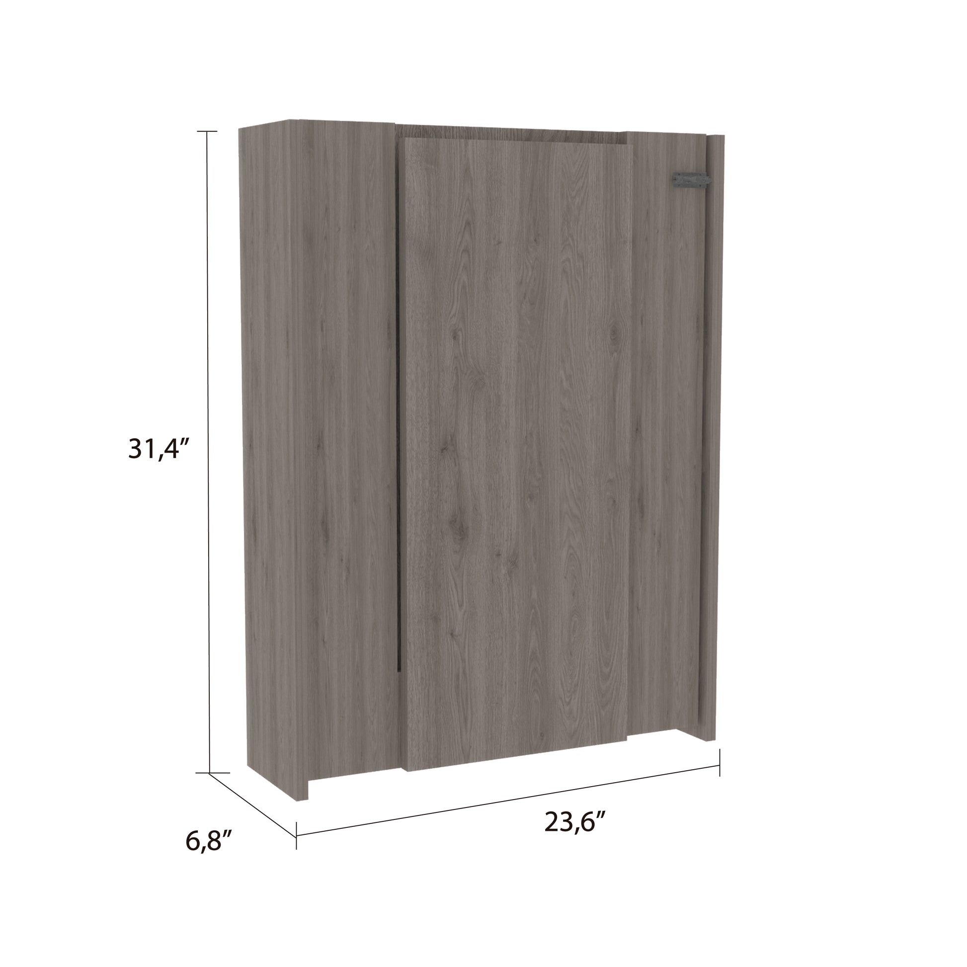 Foldable Table Tacoma, Seven Interior Shelves, Light Gray Finish Light Gray Particle Board