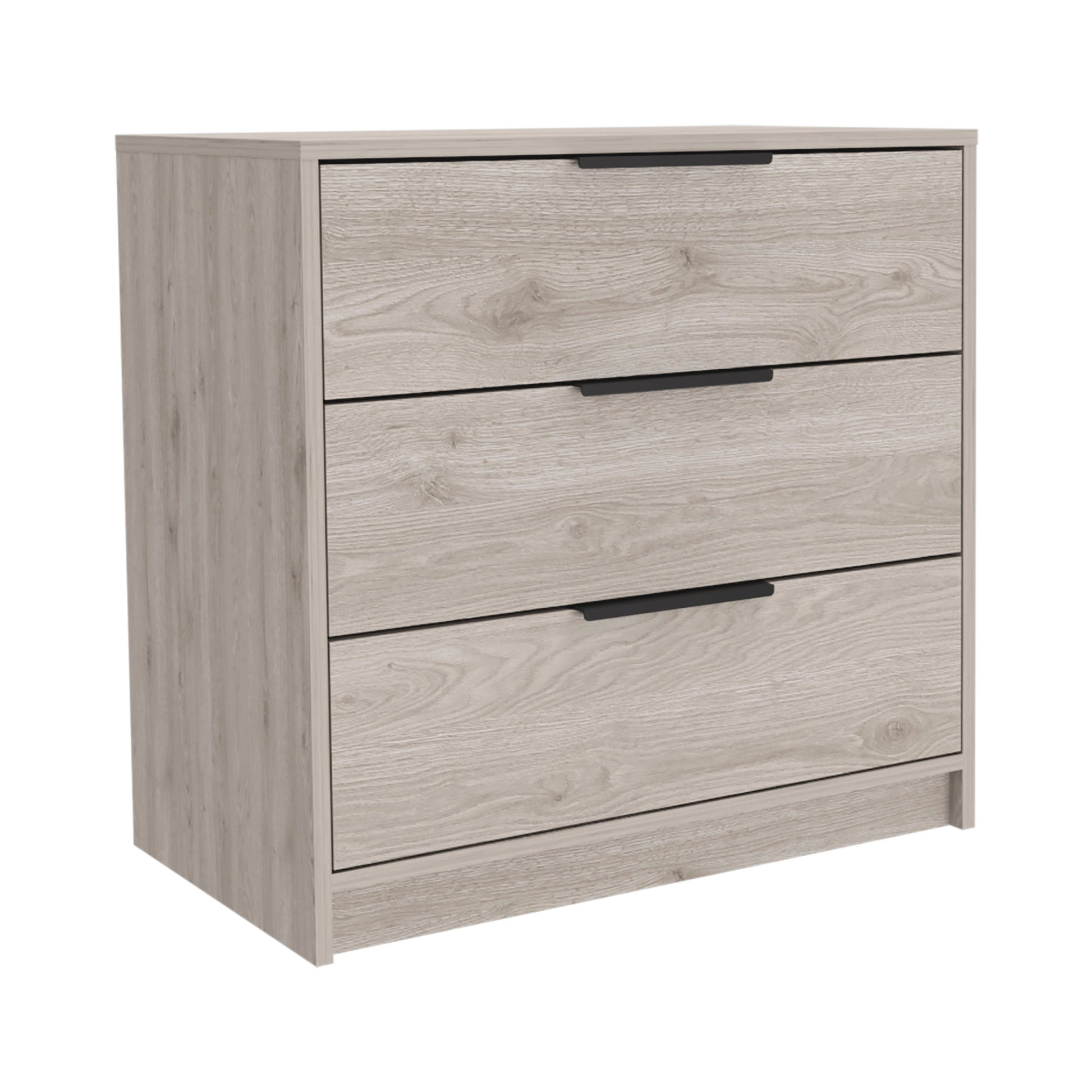 3 Drawers Dresser Maryland, Superior Top, Light Gray Finish Light Gray Particle Board