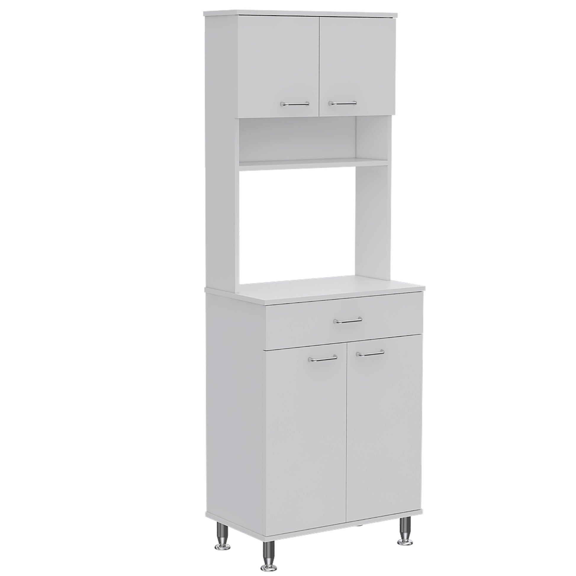 Pantry Piacenza,Two Double Door Cabinet, White