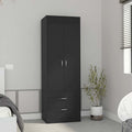 Armoire Tarento, Two Drawers, Black Wengue Finish Black Particle Board