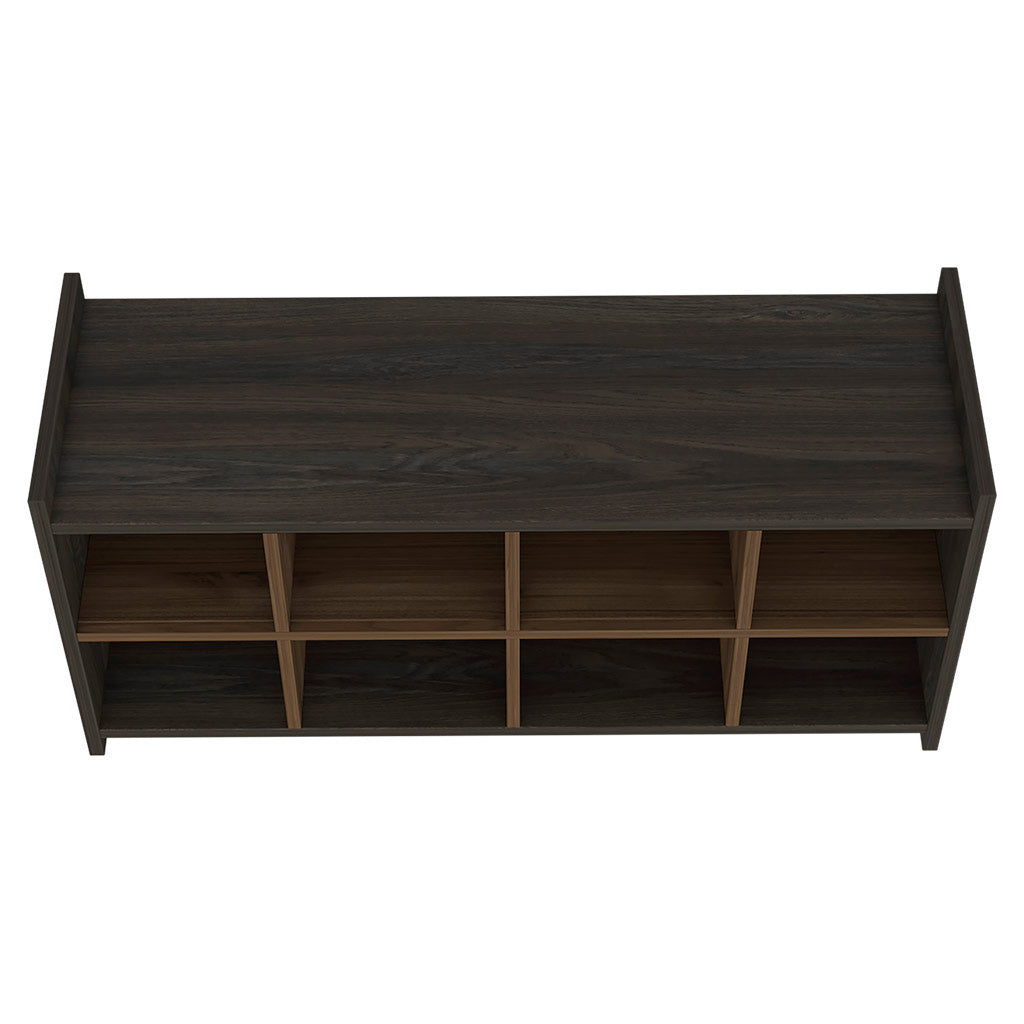 Shoe Rack Augusta, Eight Shoe Capacity, Espresso Mahogany Finish Espresso Particle Board