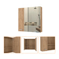 Medicine Cabinet Prague, Four Internal Shelves, Single Door, Pine Finish Beige Particle Board