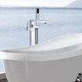 Freestanding Bathtub Faucet With Hand Shower Chrome Metal
