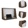 Wall Desk Afrec, Single Shelf, Mahogany White Finish Light Oak Floating Desk Particle Board