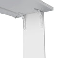 Foldable Table Tacoma, Seven Interior Shelves, White Finish White Particle Board