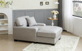 Modern Mid Century Indoor Oversized Chaise Lounger Comfort Sleeper Sofa With Pillow And Soild Wood Legs, Linen, Gray Gray Linen