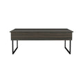 Lift Top Coffee Table Wuzz, Two Legs, Two Shelves, Carbon Espresso Black Wengue Finish Espresso Particle Board