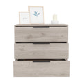 3 Drawers Dresser Maryland, Superior Top, Light Gray Finish Light Gray Particle Board