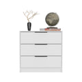 3 Drawers Dresser Maryland, Superior Top, White Finish White Particle Board