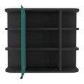 Medicine Cabinet Milano,Six External Shelves Mirror, Black Wengue Finish Black Particle Board