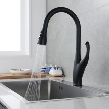 Kitchen Faucet With Pull Down Sprayer Matte Black