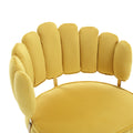 Coolmore Accent Chair ,Leisure Single Chair With Golden Feet Mustard Yellow Velvet