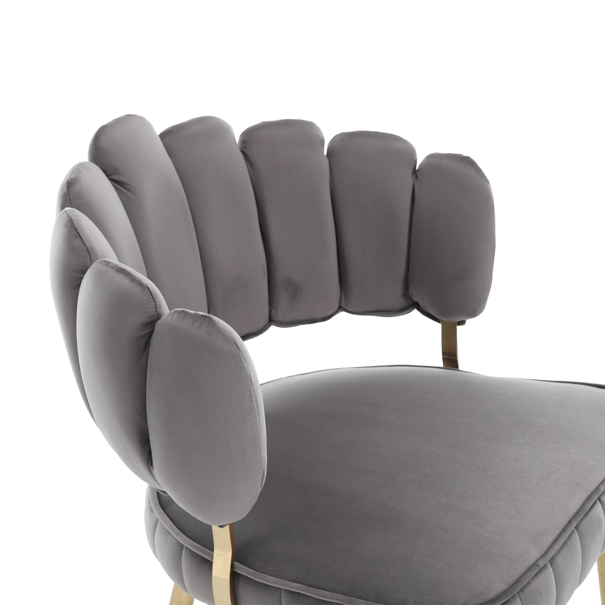 Coolmore Accent Chair ,Leisure Single Chair With Golden Feet Gray Velvet