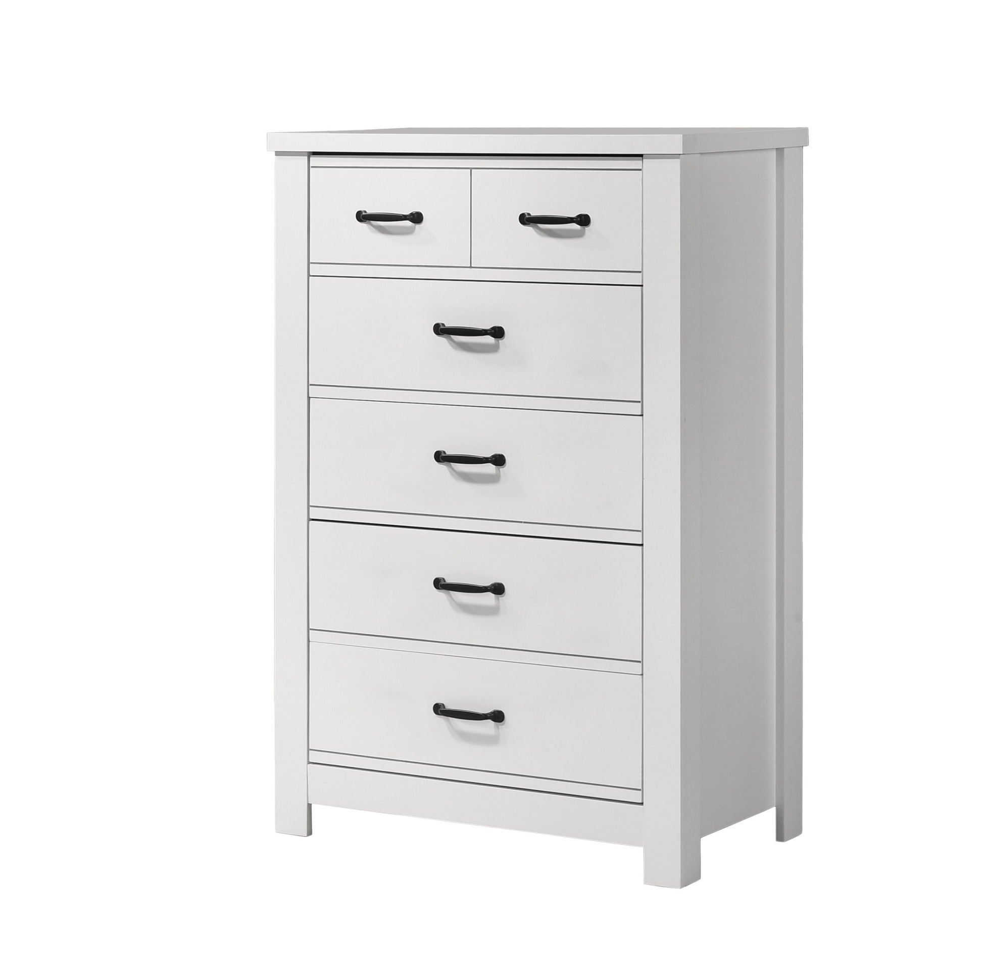 Cassini 31" White 5 Drawer Chest White Engineered Wood