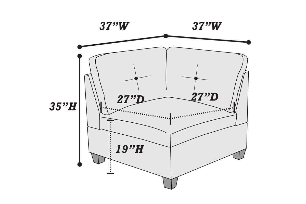 Ash Grey Chenille Fabric Modular Sectional 6Pc Set Living Room Furniture Corner L Sectional Couch 2X Corner Wedge 2X Armless Chairs And 2X Ottomans Tufted Back Gun Ash Chenille Wood Primary Living Space Cushion Back Contemporary,Modern Modular Chenille 6