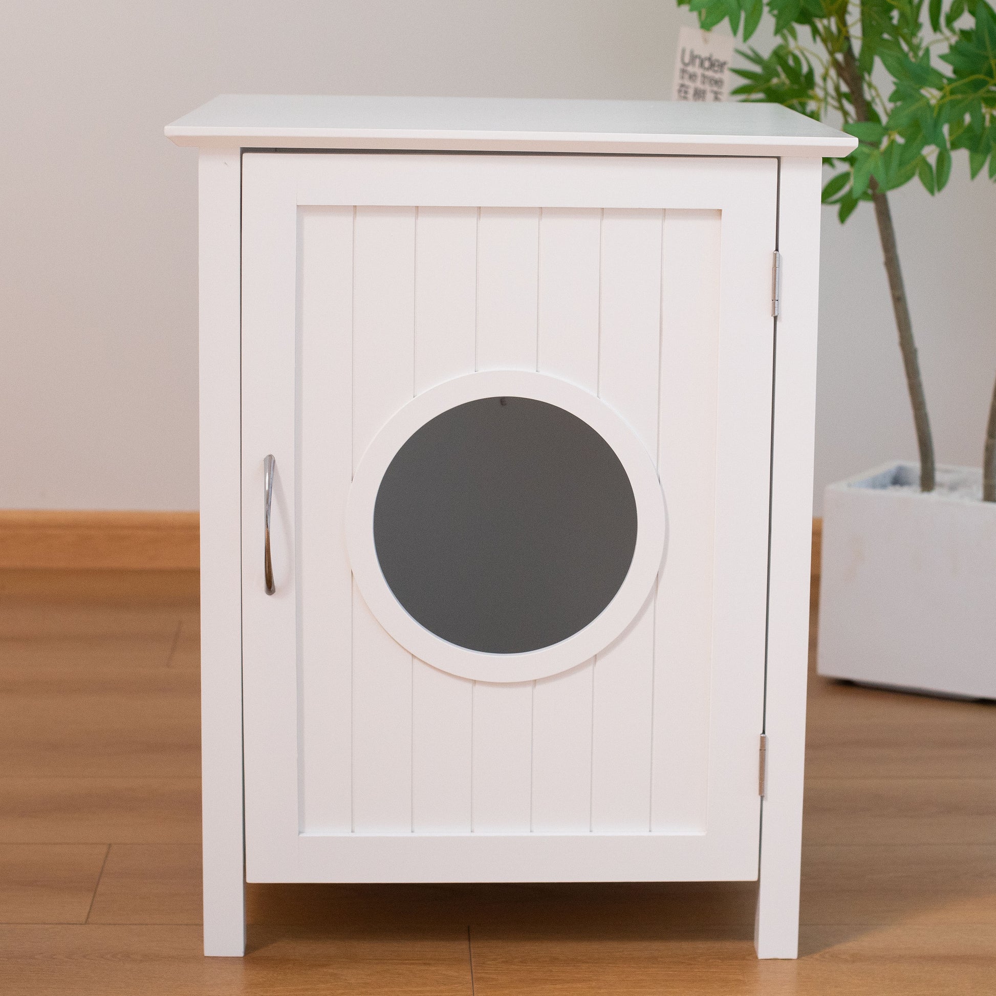 Clearance Salelitter Box Shell, Hidden Litter Box Furniture Cabinet, Indoor Cat Room Side Table, Large Pet Box Bedside Table, Litter Box Toilet, Indoor Kennel White White Fiberboard