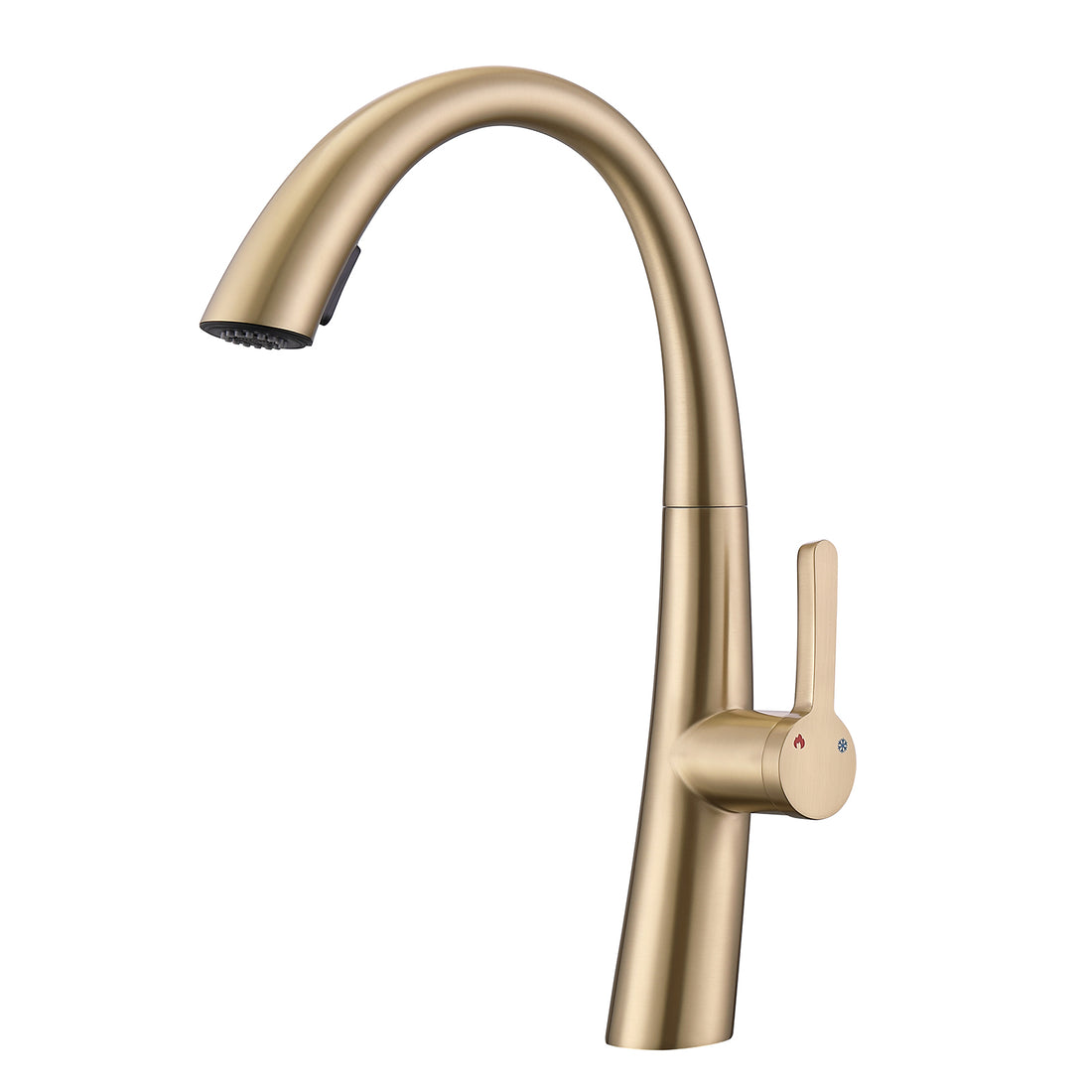 Single Handle Stainless Steel Pull Out Kitchen Faucet Brushed Gold Stainless Steel