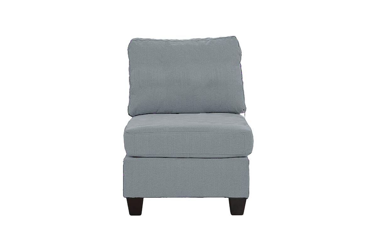 Living Room Furniture Armless Chair Grey Linen Like Fabric 1Pc Cushion Armless Chair Wooden Legs Grey Primary Living Space Contemporary,Modern,Transitional Fabric