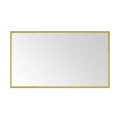 84In. W X 48In. H Metal Framed Bathroom Mirror For Wall, X Inch Rectangle Mirror, Bathroom Vanity Mirror Farmhouse, Anti Rust, Hangs Horizontally Or Vertiy Gold Aluminium