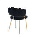 Coolmore Accent Chair ,Leisure Single Chair With Golden Feet Black Velvet