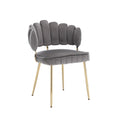 Coolmore Accent Chair ,Leisure Single Chair With Golden Feet Gray Velvet