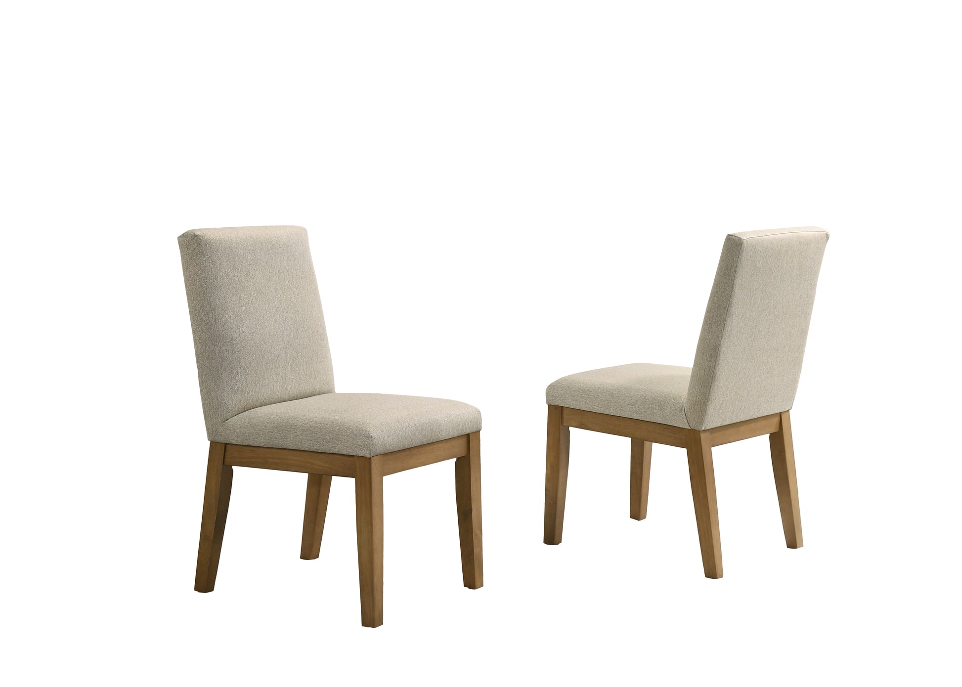 Jasper Set Of 2 Driftwood Finish Contemporary Beige Fabric 19"W Dining Chair White Wood