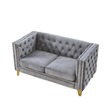 3 Seater 2 Seater Combination Sofa.Grey Velvet Gray Foam Velvet