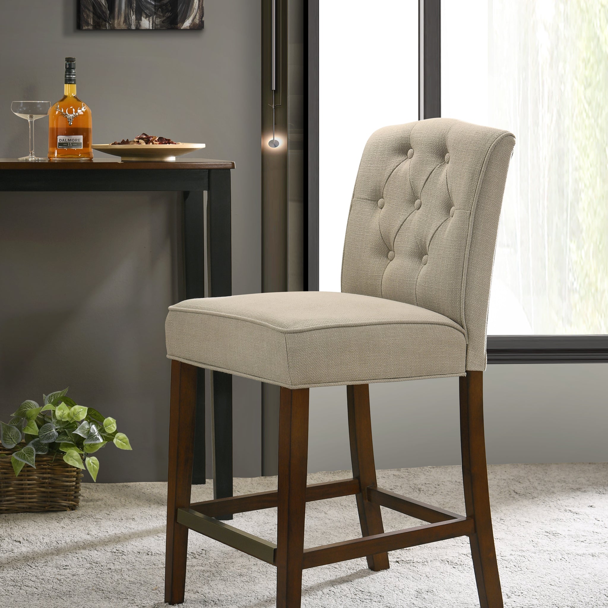 Darby 19" Tan Fabric Counter Height Chair Tan Fabric