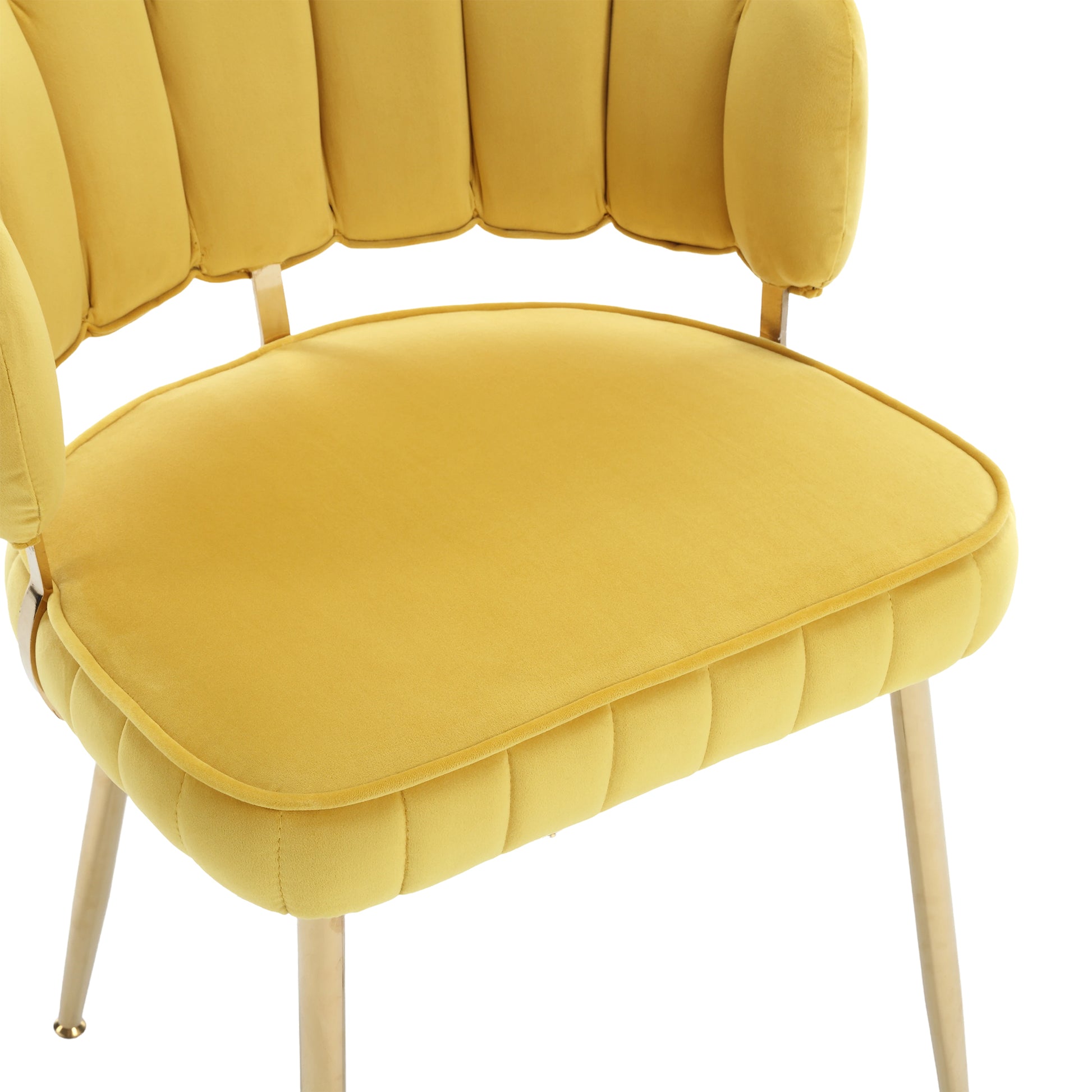 Coolmore Accent Chair ,Leisure Single Chair With Golden Feet Mustard Yellow Velvet