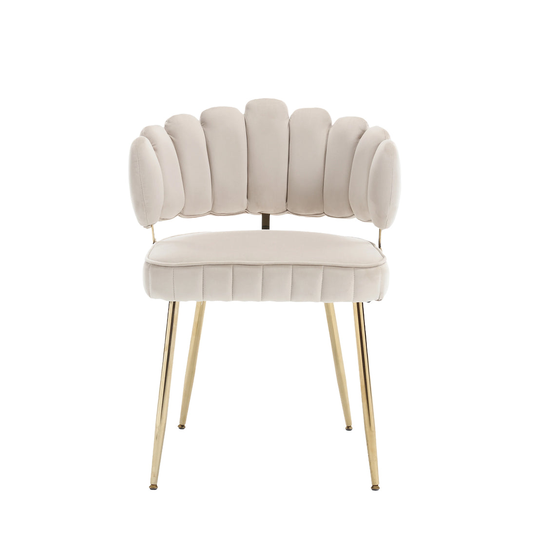 Coolmore Accent Chair ,Leisure Single Chair With Golden Feet Ivory Velvet