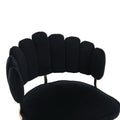 Coolmore Accent Chair ,Leisure Single Chair With Golden Feet Black Velvet