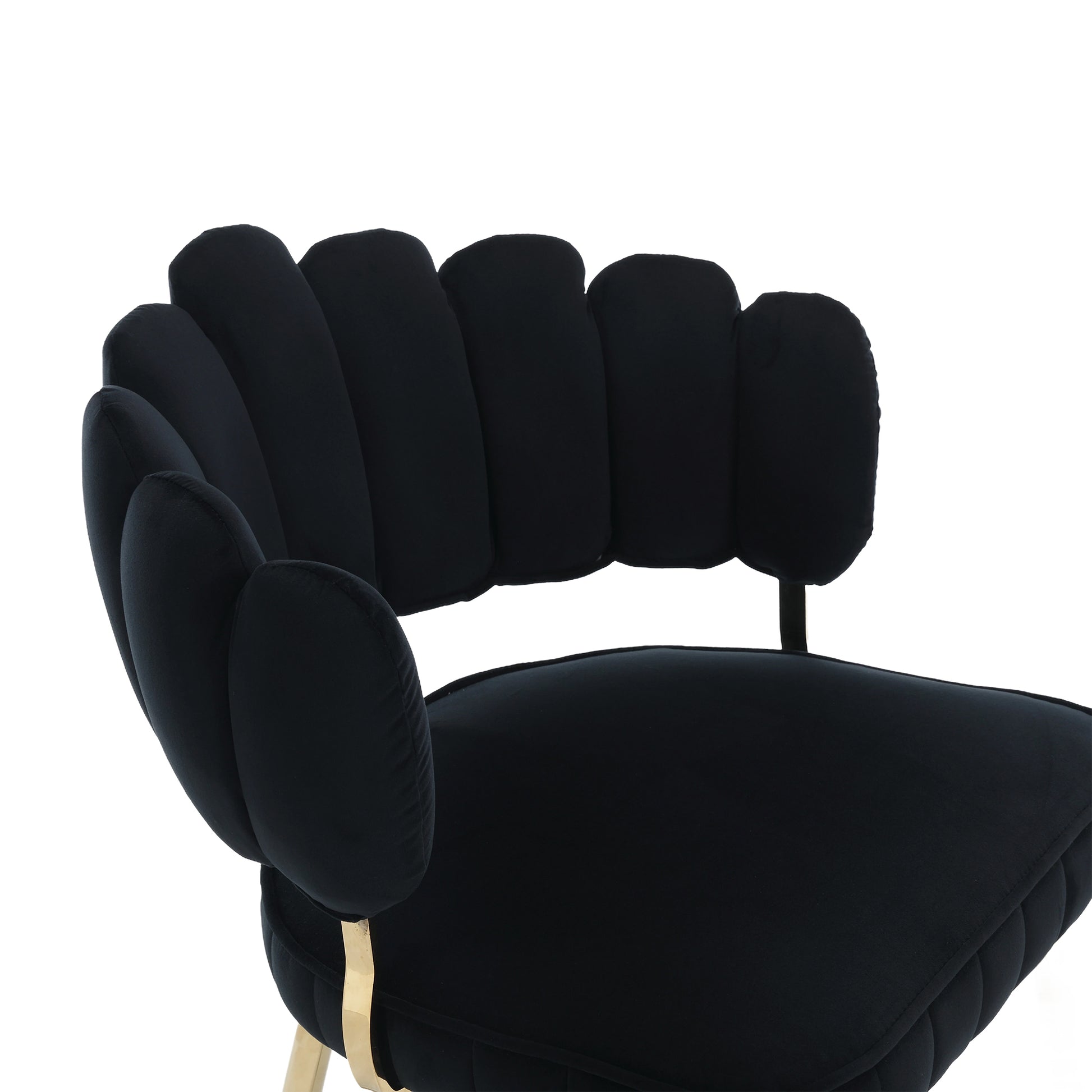 Coolmore Accent Chair ,Leisure Single Chair With Golden Feet Black Velvet