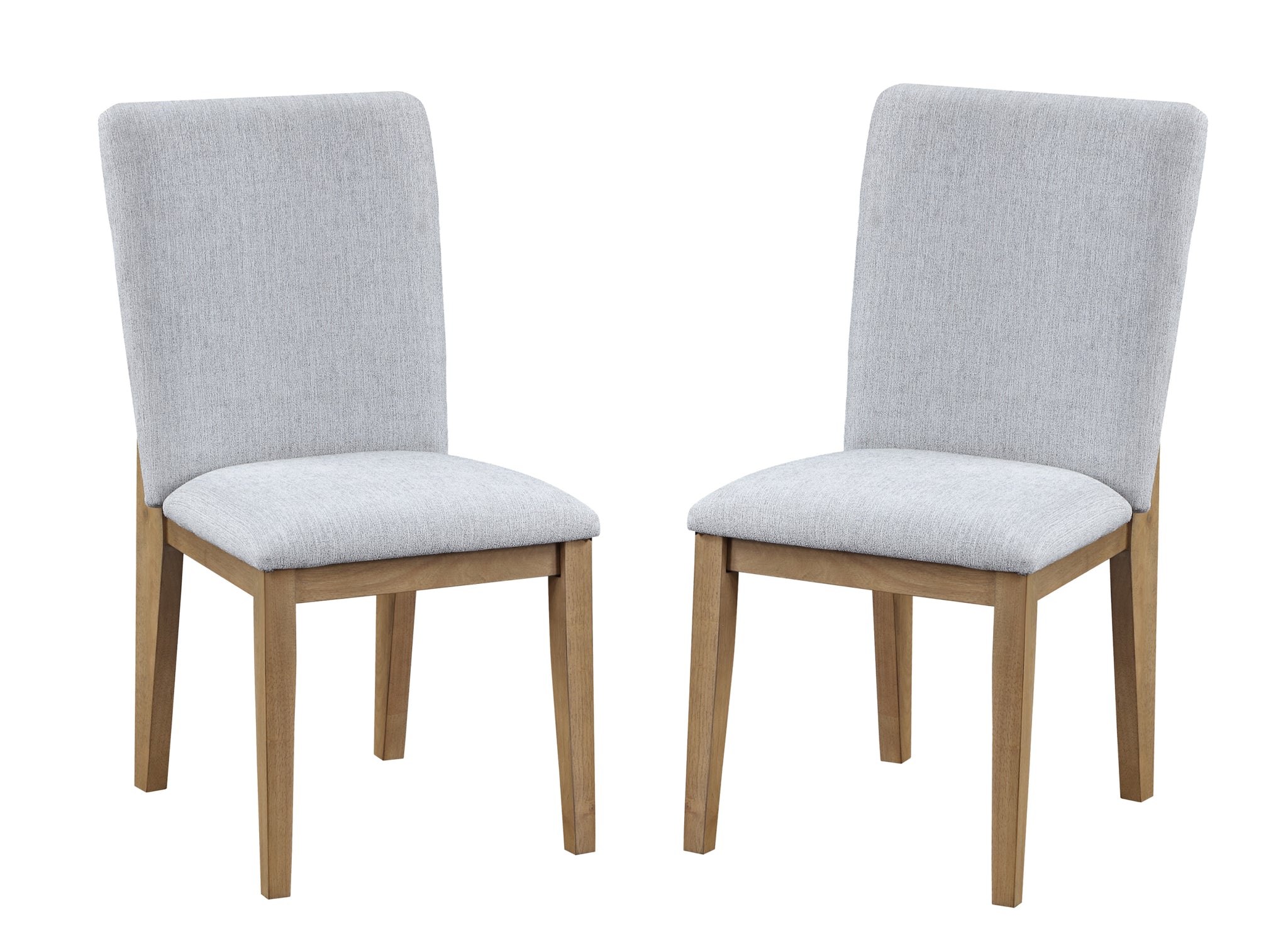 Delphine Set Of 2 Gray Linen Fabric 19" Dining Chair Gray Mdf