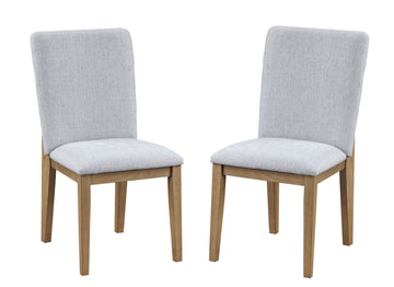 Delphine Set Of 2 Gray Linen Fabric 19" Dining Chair Gray Mdf