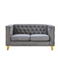 3 Seater 2 Seater Combination Sofa.Grey Velvet Gray Foam Velvet