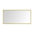 96In. W X 48In. H Metal Framed Bathroom Mirror For Wall, X Inch Rectangle Mirror, Bathroom Vanity Mirror Farmhouse, Anti Rust, Hangs Horizontally Or Vertiy Gold Aluminium