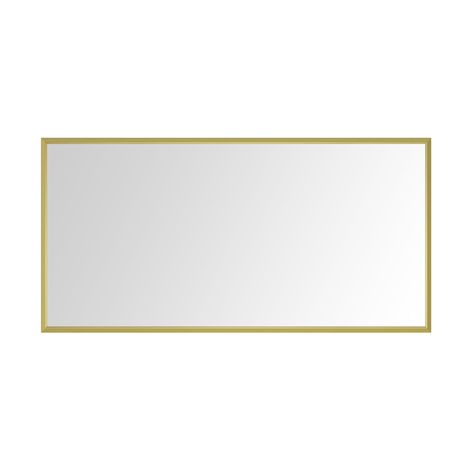 96In. W X 48In. H Metal Framed Bathroom Mirror For Wall, X Inch Rectangle Mirror, Bathroom Vanity Mirror Farmhouse, Anti Rust, Hangs Horizontally Or Vertiy Gold Aluminium