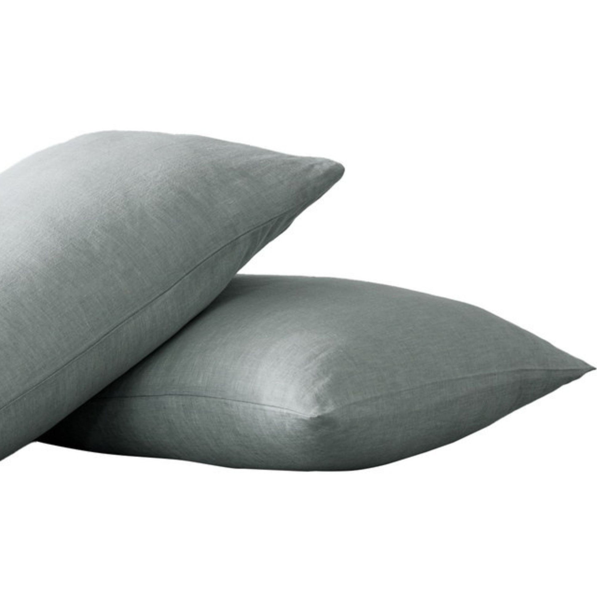 Pillow Cases Standard Size, Standard Pillow Cases Set Of 2, Pillowcases Standard, Premium Soft Linen Pillow Case With Envelope Enclosure 20"X27", Sea Glass White Linen Linen